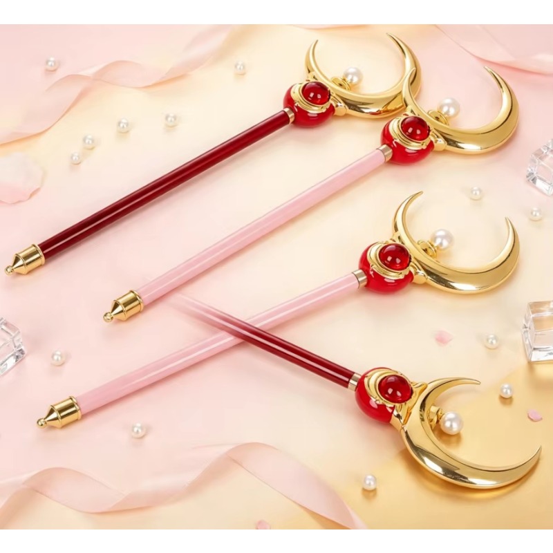 Cosplay Prop - อุปกรณ์แปลงร่างเซเลอร์มูน คิทสึโนะ อุซากิ ไม้กายสิทธิ์จันทร์ โลหะผสม ยืดหดได้